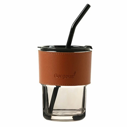 تصویر از ماگ مدل شیشه ای چرمی